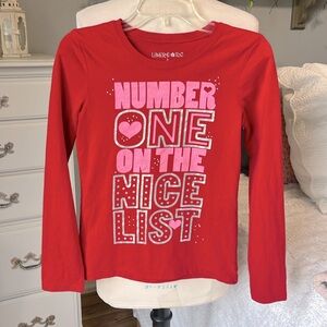 Christmas Shirt Red Limited Too Girls 8